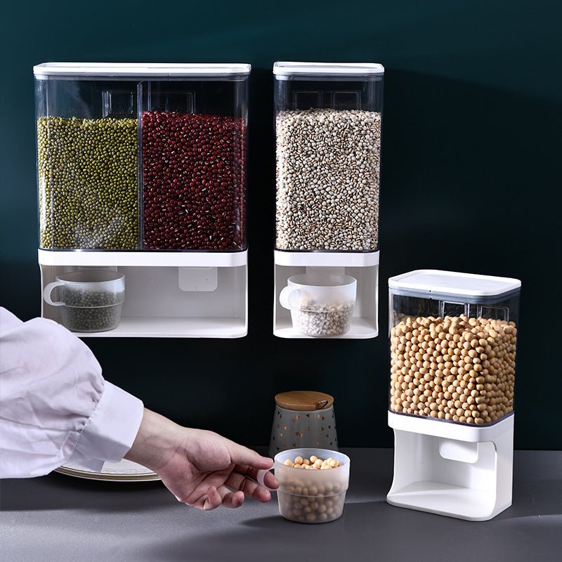Grain Storage Box Kitchen Wall-Mounted Storage Tank Moisture-Proof Sealed Tank Cereal Dispensing Machine Grain Tank