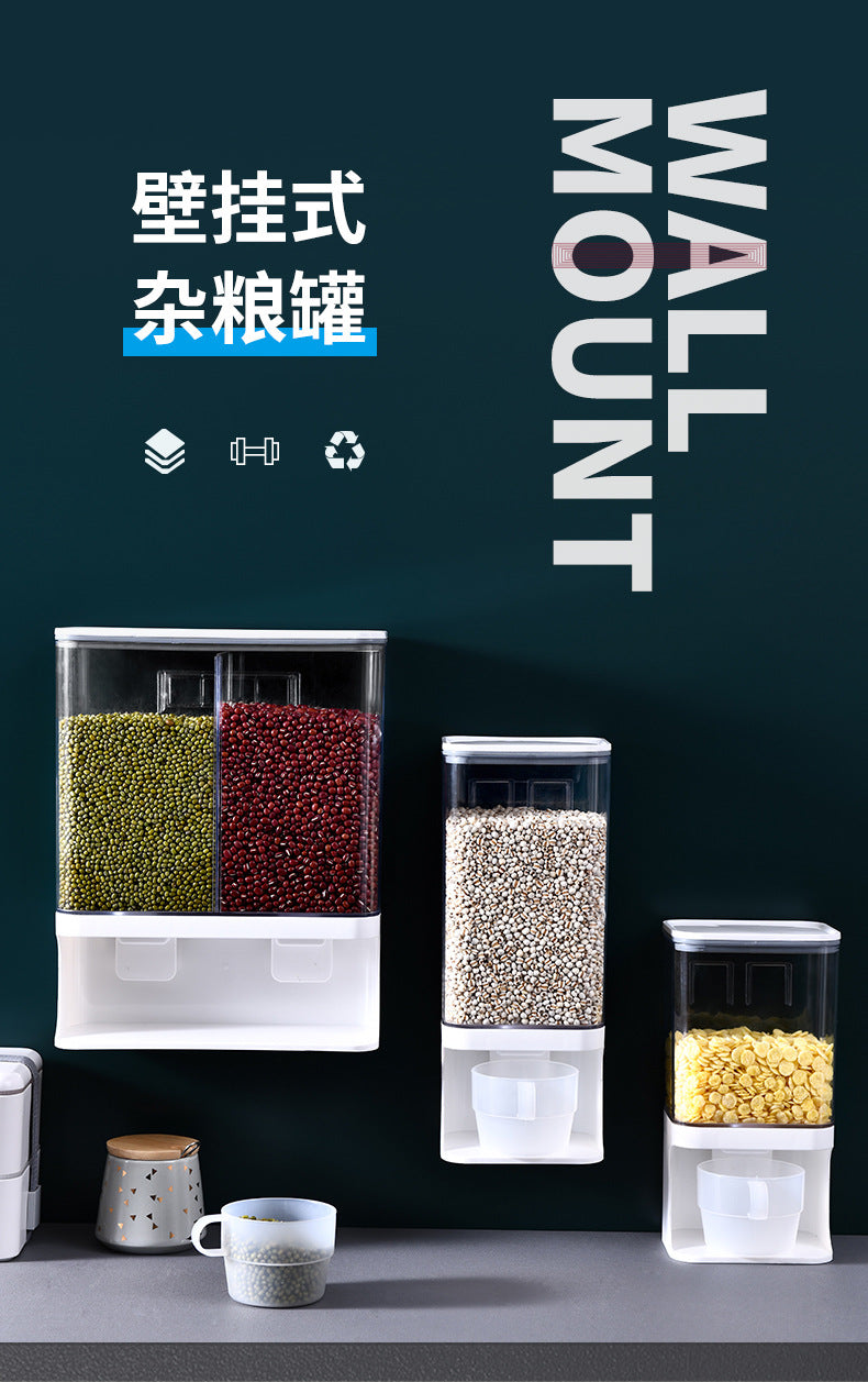 Grain Storage Box Kitchen Wall-Mounted Storage Tank Moisture-Proof Sealed Tank Cereal Dispensing Machine Grain Tank