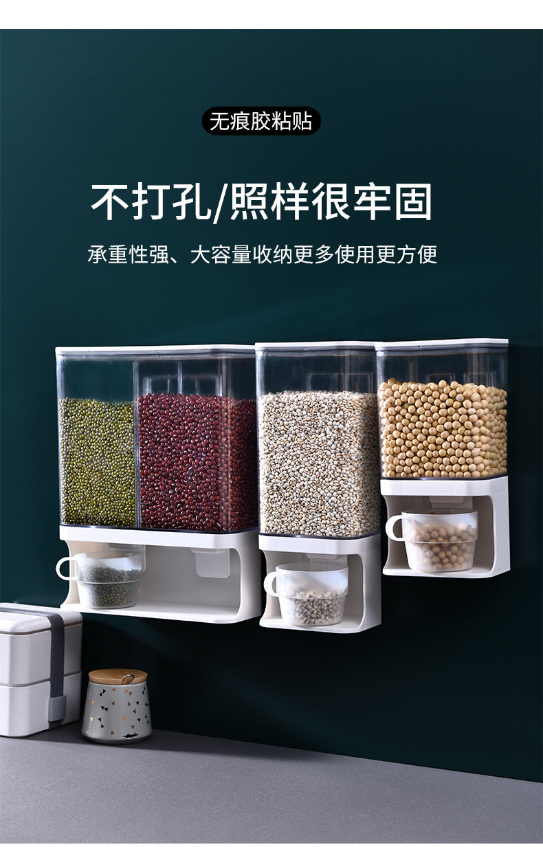 Grain Storage Box Kitchen Wall-Mounted Storage Tank Moisture-Proof Sealed Tank Cereal Dispensing Machine Grain Tank