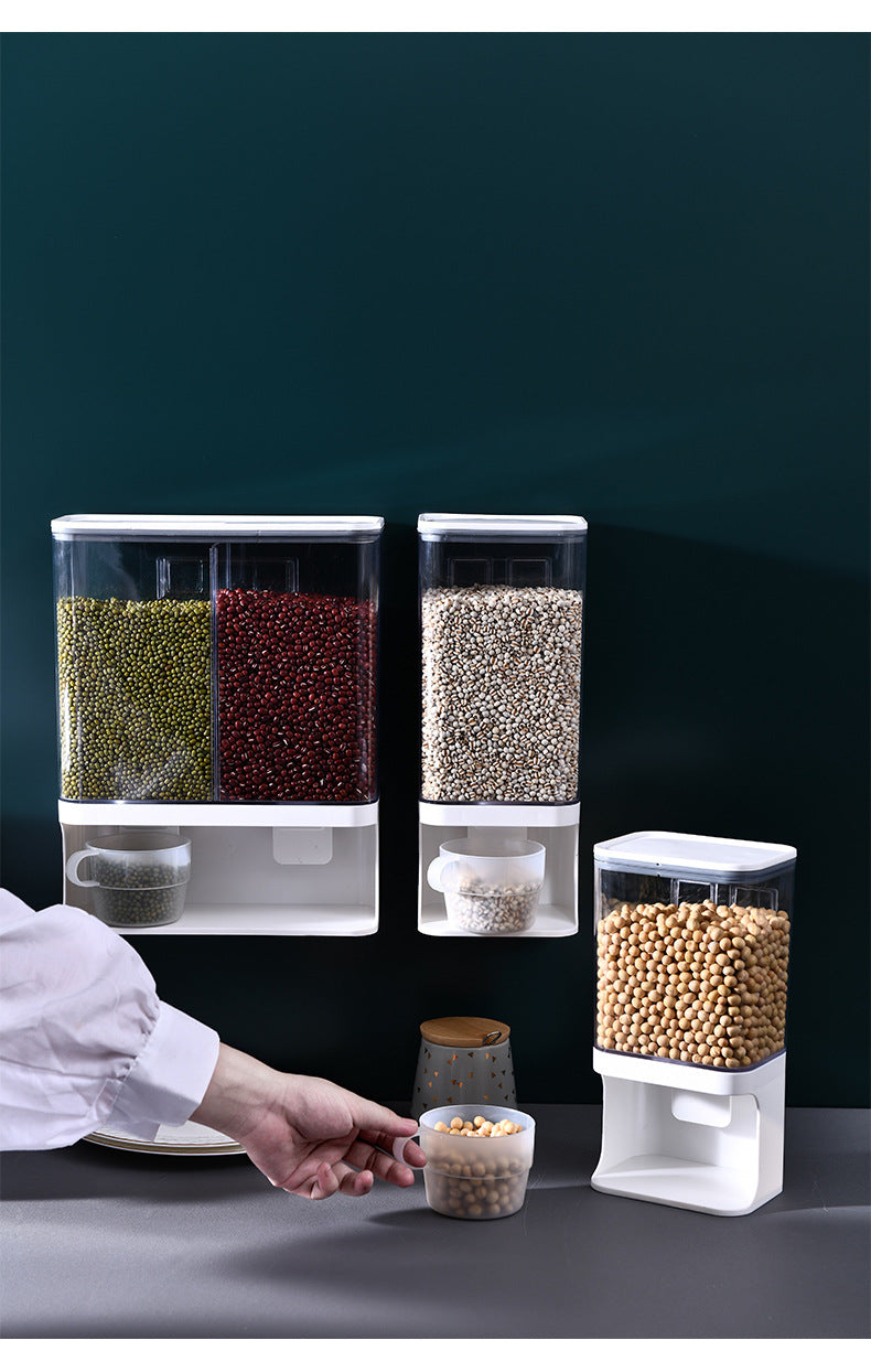 Grain Storage Box Kitchen Wall-Mounted Storage Tank Moisture-Proof Sealed Tank Cereal Dispensing Machine Grain Tank