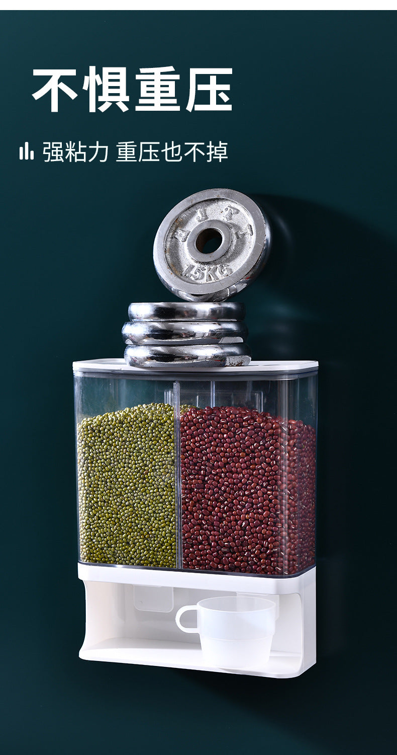 Grain Storage Box Kitchen Wall-Mounted Storage Tank Moisture-Proof Sealed Tank Cereal Dispensing Machine Grain Tank