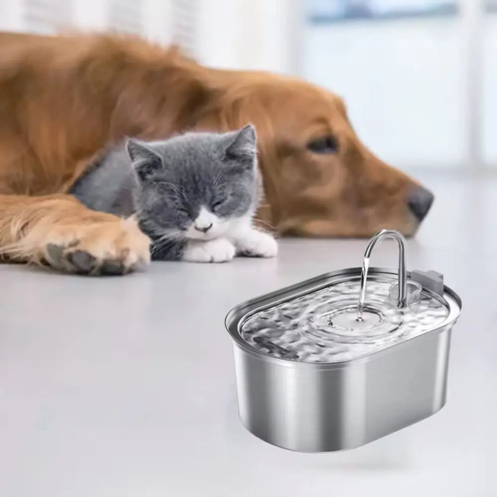 3.2L Smart Cat Water Fountain Automatic Low Noise Pet Water Dispenser Stainless Steel Large Capacity Pet Water Drinker Holiday