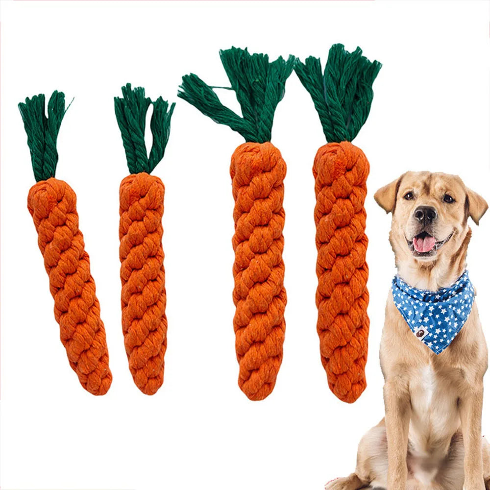 🐶 Carrot-shaped dog rope toy - Dental cleaning and entertainment