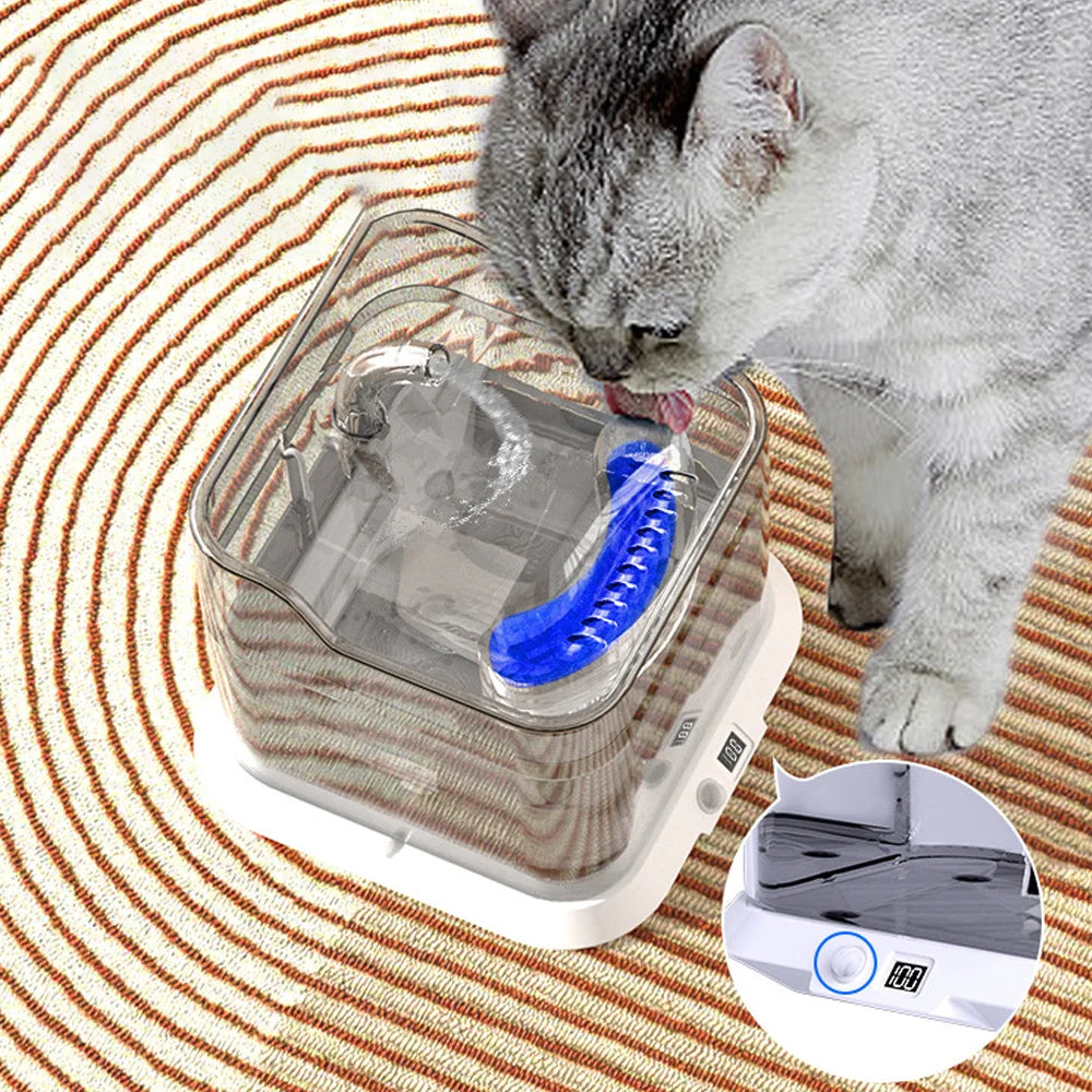 Wireless Automatic Cat Water Fountain Rechargeable 4400mah Pet Water Fountain Battery Sensor Cat Dog Drinking Dispenser Feeder