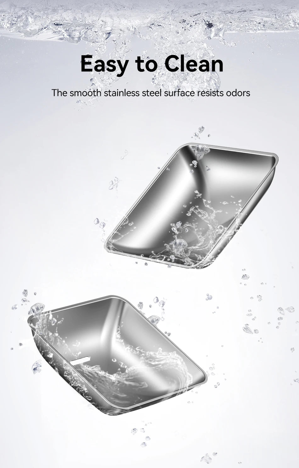 ROJECO Stainless Steel Feeding Bowl & Water Bowl Accessories For 8.5L Automatic Pet Feeder With Water Dispenser Pet Accessories