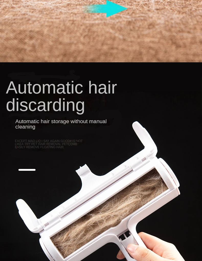 Pet Hair Roller Remover Lint Brush 2-Way Dog Cat Comb Tool Convenient Cleaning Dog Cat Fur Brush Base Home Furniture Sofa Clothes