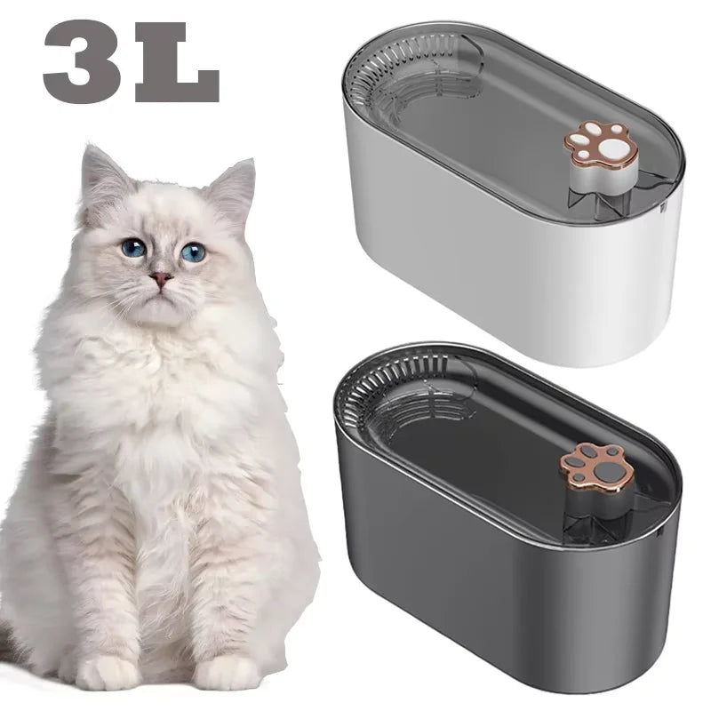 3L Automatic Cat Water Fountain Large Capacity Silent Pet Water Dispenser Circulating Filter Kitten Drinking Feeder Pet Supplies