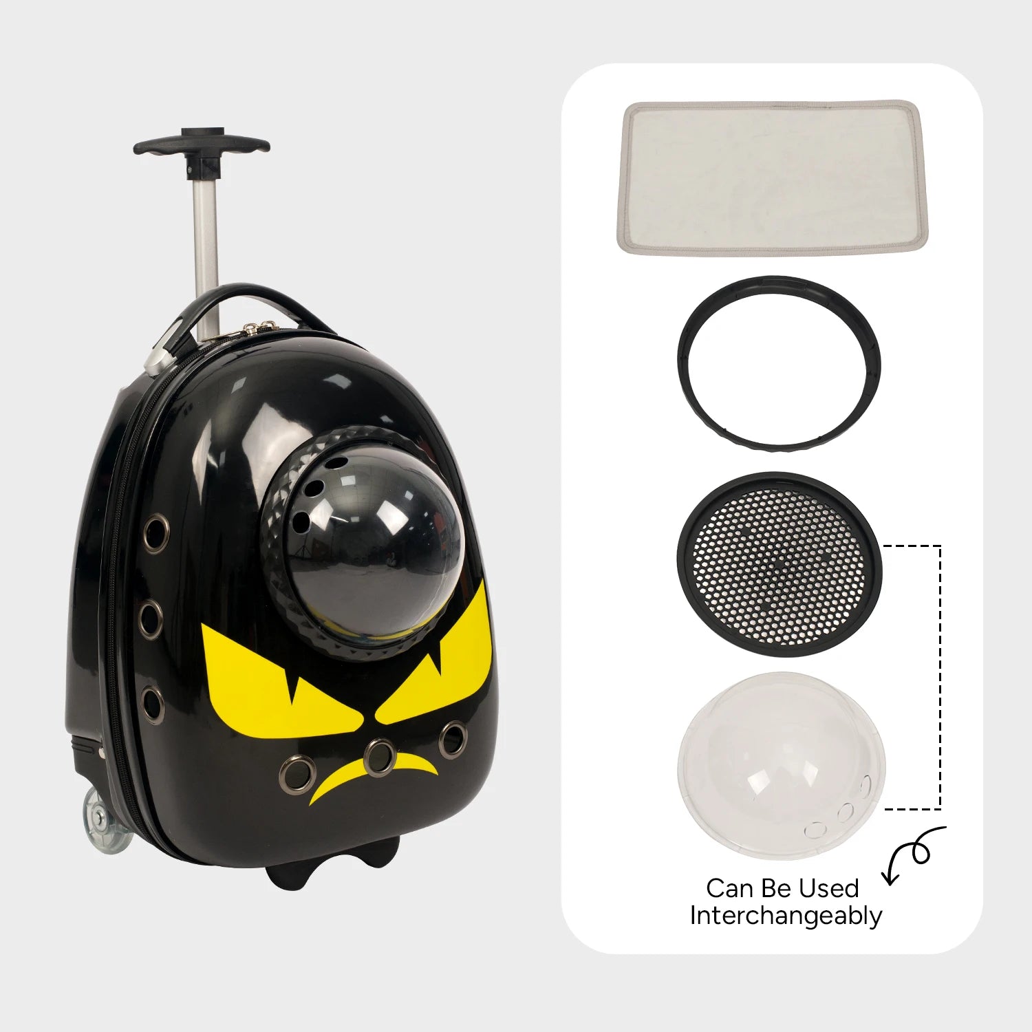 2-in-1 Cat Carrier Backpack Suitcase for Cats Dogs Small Puppy Outdoor Breathable Knapsack for Hiking Traveling