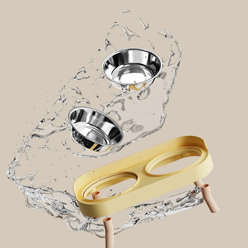 🐱 Elevated Double Stainless Steel Cat Food Bowl | Non-Tip, Comfortable & Clean ⭐ 4.8/5 (1,700+ customers)