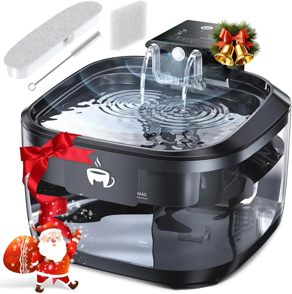 Cat Water Fountain Cordless 108oz/3.2L, Pet Drinking Fountain with 5000mAh Rechargeable Battery, 3 Modes, Motion Sensor