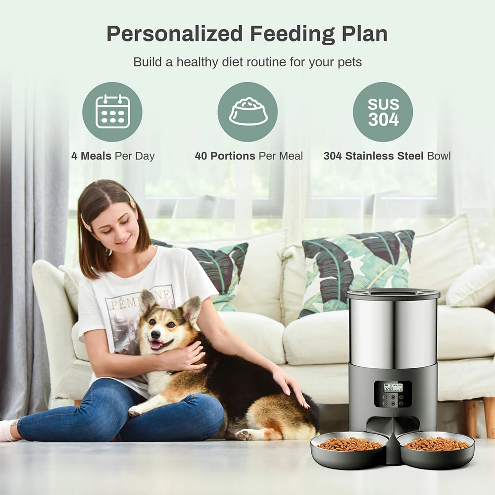 4.5L TuYa APP Automatic Pet Water Fountain Feeder Button Version Auto Cat Drink Smart Dispenser For Cats Dog Dry Food Bowl