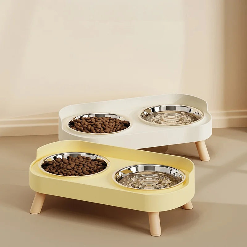 🐱 Elevated Double Stainless Steel Cat Food Bowl | Non-Tip, Comfortable & Clean ⭐ 4.8/5 (1,700+ customers)