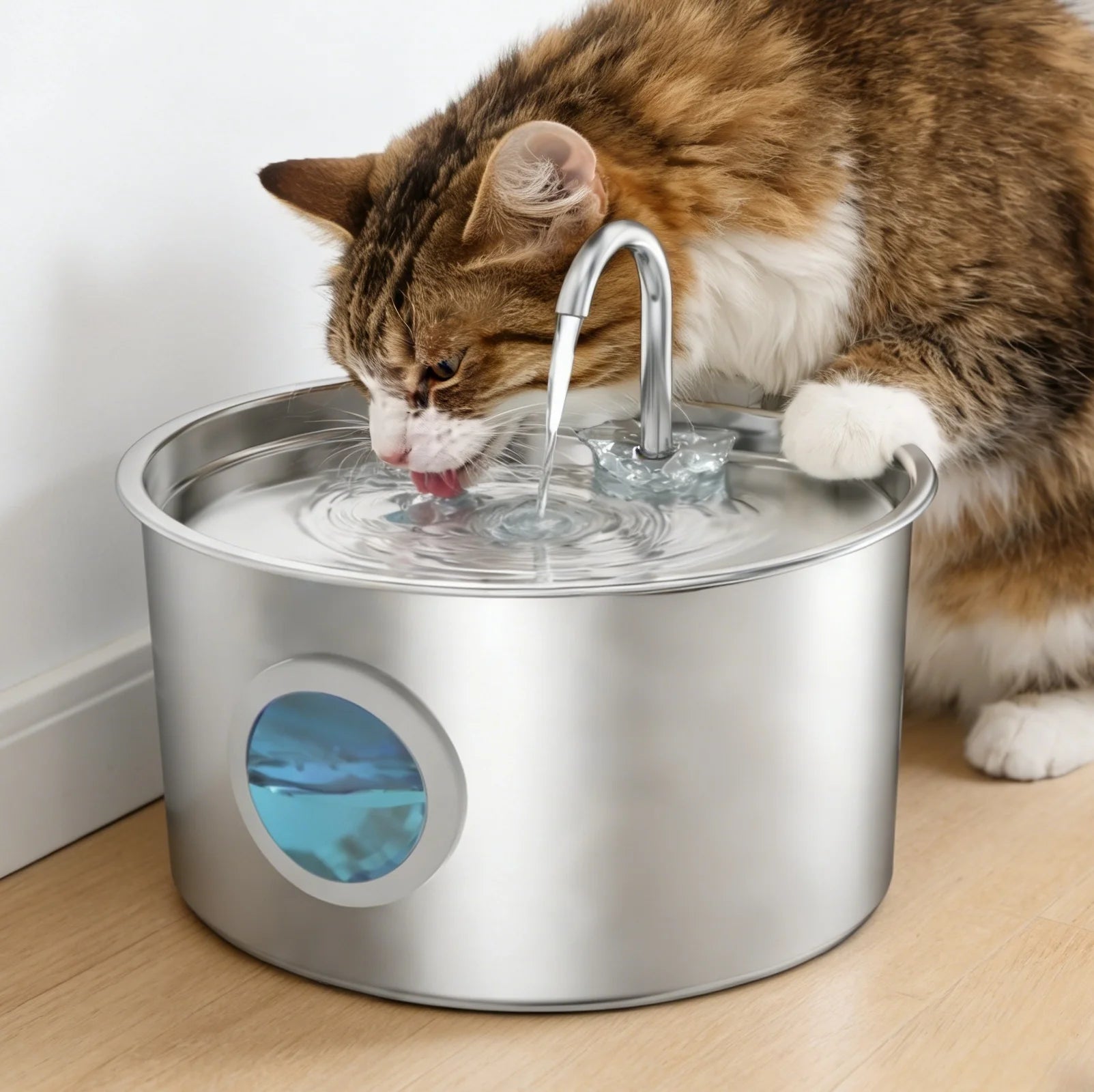 Cat Water Fountain 3.2L Stainless Steel Automatic Pet Water Dispenser with Filter Silent Pump for Cats Dog Indoor Drinking Water
