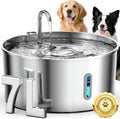 7L Stainless Steel Dog Water Fountain for Large Dogs, Automatic Dispenser with Quiet Pump