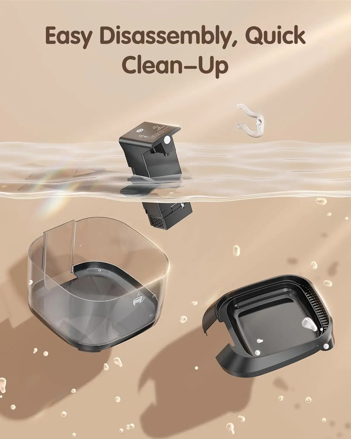 Cat Water Fountain Cordless 108oz/3.2L, Pet Drinking Fountain with 5000mAh Rechargeable Battery, 3 Modes, Motion Sensor