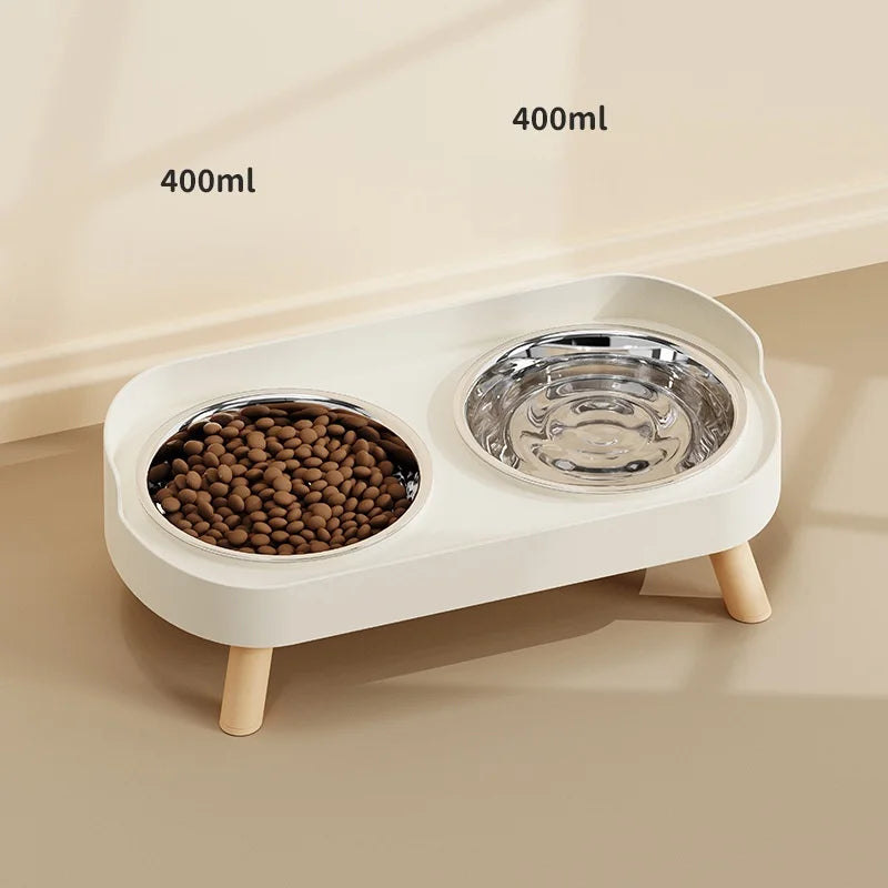 🐱 Elevated Double Stainless Steel Cat Food Bowl | Non-Tip, Comfortable & Clean ⭐ 4.8/5 (1,700+ customers)