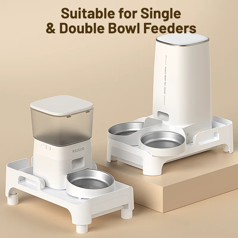 ROJECO Multifunction Feeder Elevated Bracket Pet Single and Double Bowl Food Dispenser Adjustable Height Size For Cat Dog Feeder
