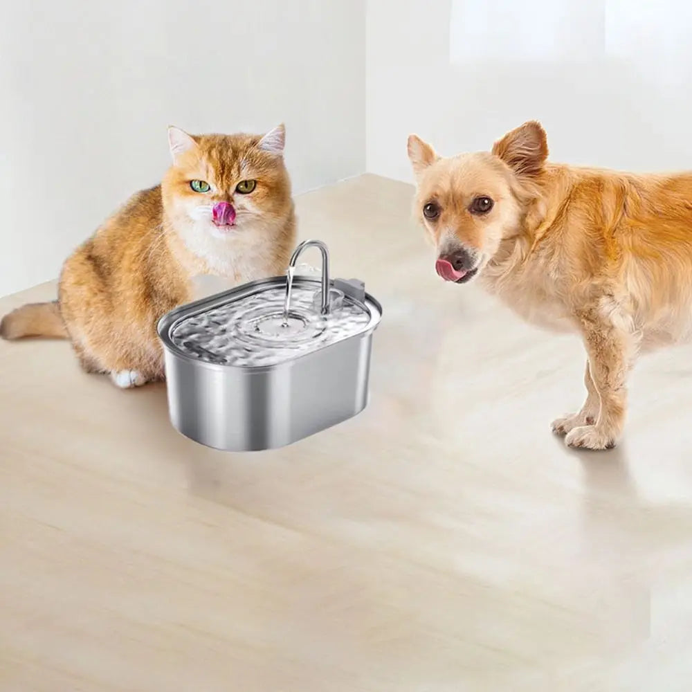3.2L Smart Cat Water Fountain Automatic Low Noise Pet Water Dispenser Stainless Steel Large Capacity Pet Water Drinker Holiday
