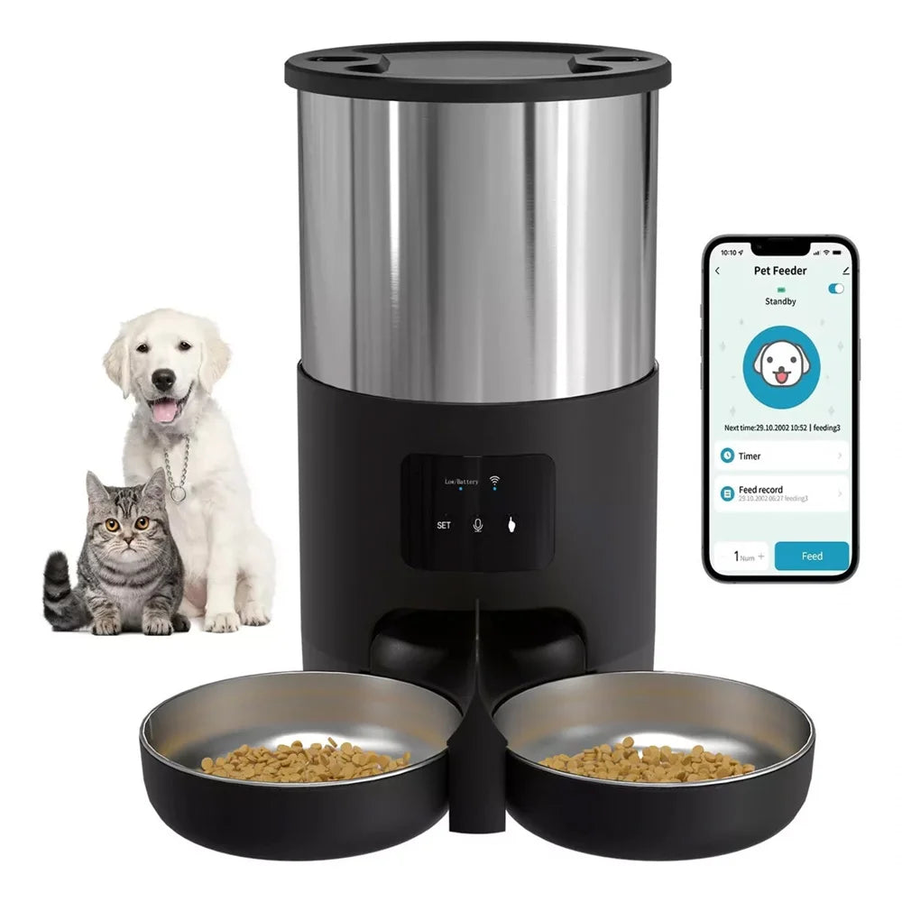4.5L TuYa APP Automatic Pet Water Fountain Feeder Button Version Auto Cat Drink Smart Dispenser For Cats Dog Dry Food Bowl