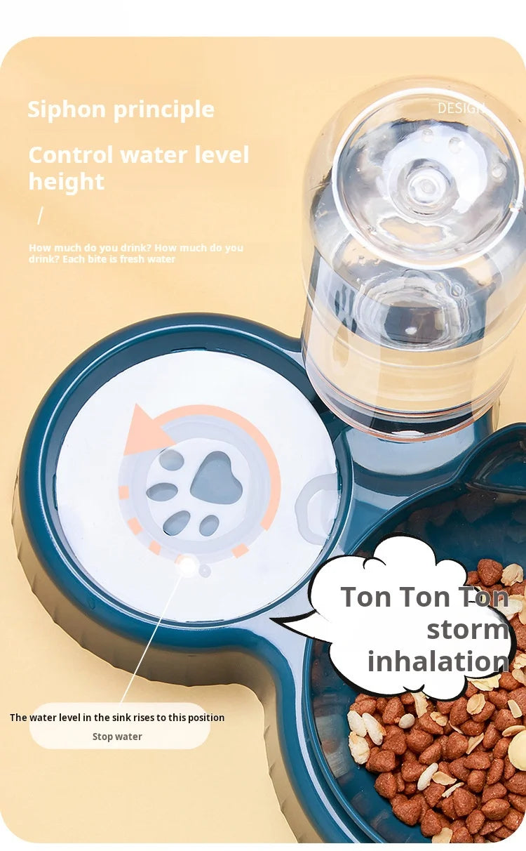 🐱 3-in-1 Cat Food Bowl with Water Dispenser | Non-tip, Tilted, and Comfortable ⭐ 4.8/5 (1,500+ customers)