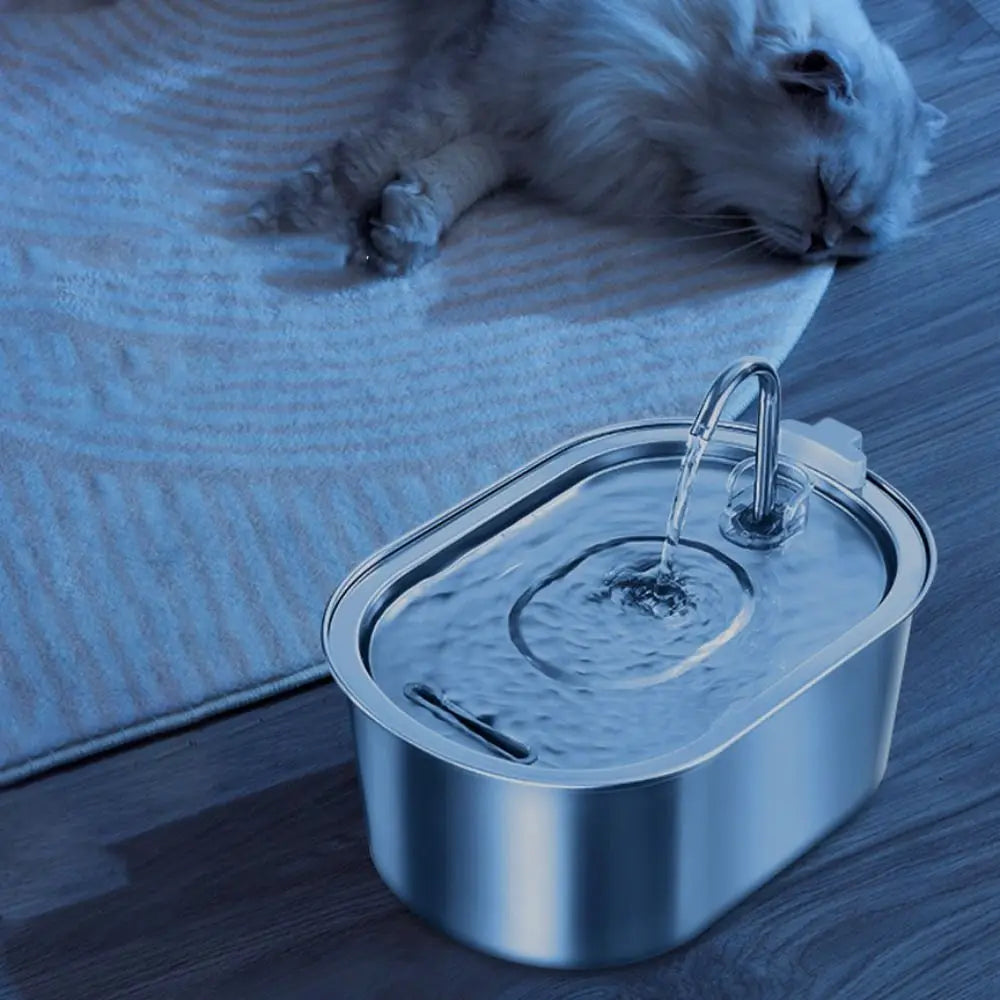3.2L Smart Cat Water Fountain Automatic Low Noise Pet Water Dispenser Stainless Steel Large Capacity Pet Water Drinker Holiday