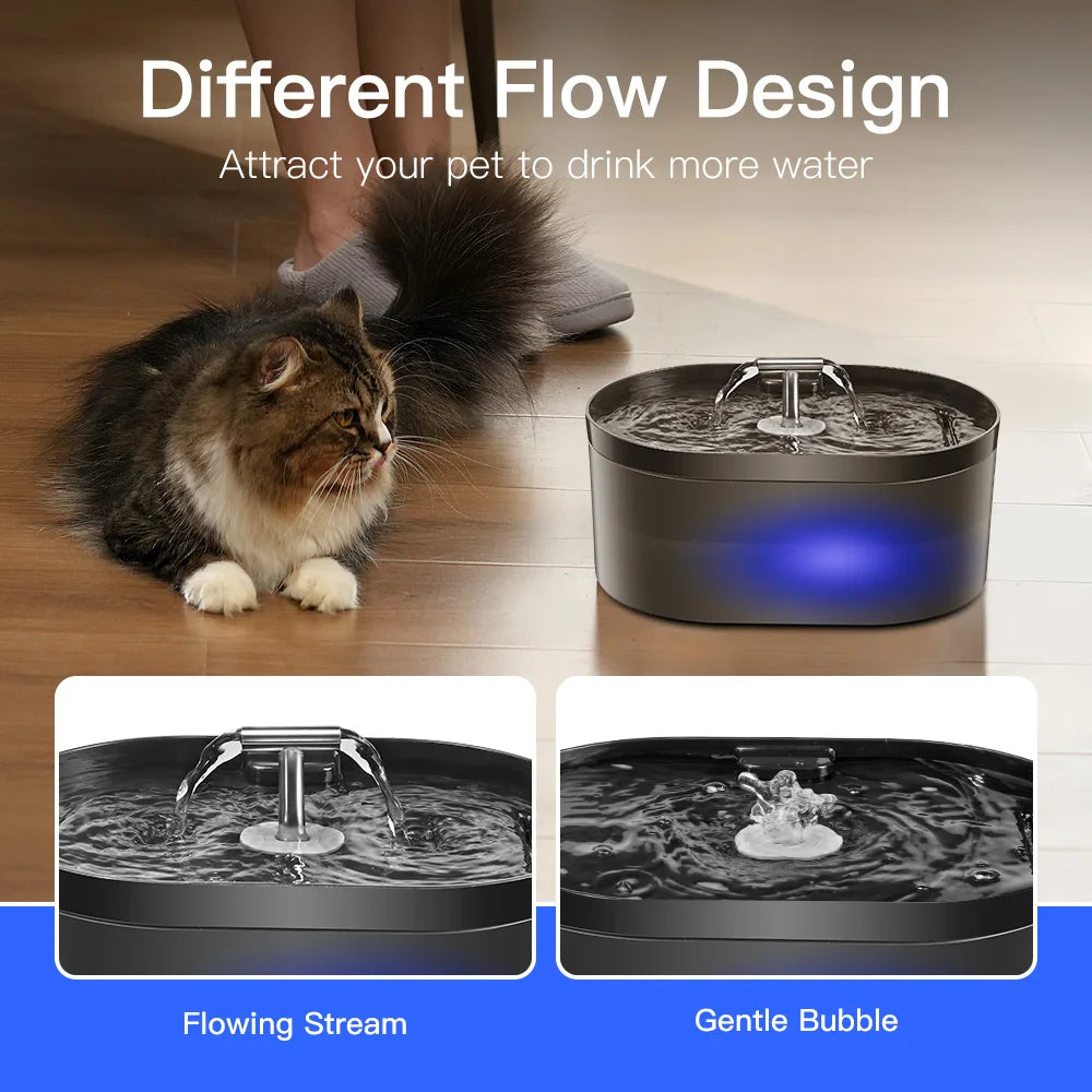 🐱 Automatic Cat Water Fountain 2.2L | Silent, filtered, and always fresh ⭐ 4.8/5 (2,300+ customers)