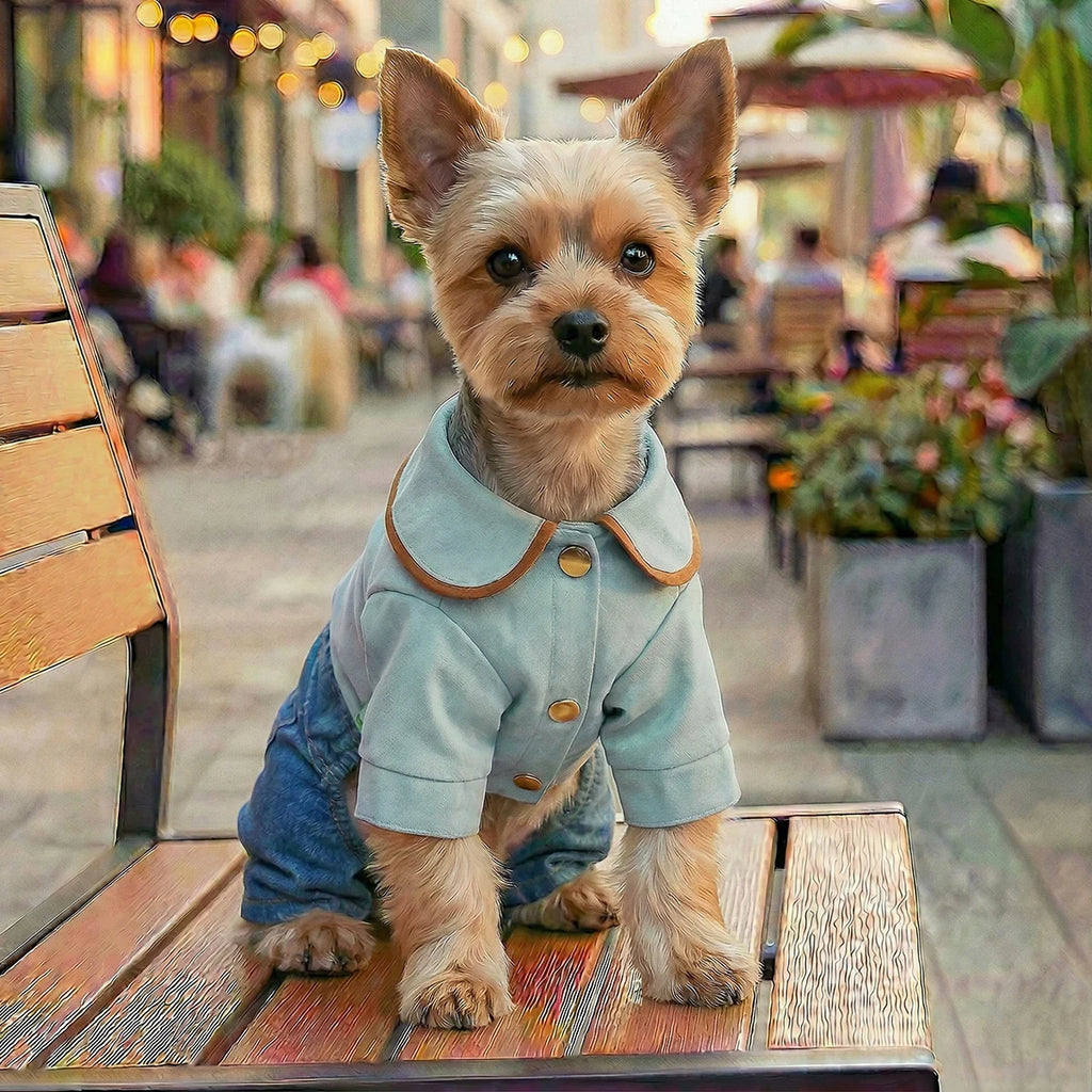 🐶 Denim Dog Overalls | Comfortable, breathable and modern look ⭐ 4.8/5 (1,200+ customers)