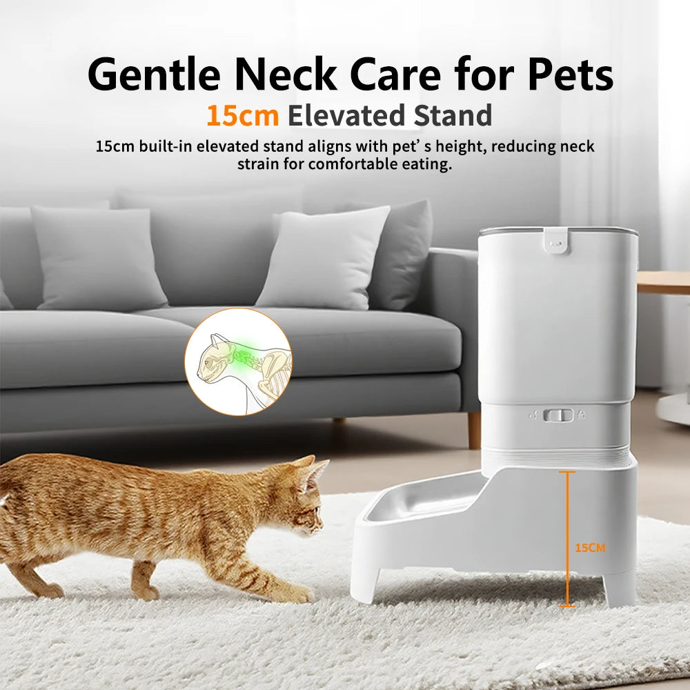 Smart Pet Feeder with 15CM Elevated Camera Tuya App Control for Busy Pet Owners FURPIPI Automatic Cats Dog Food Feeder Dispenser