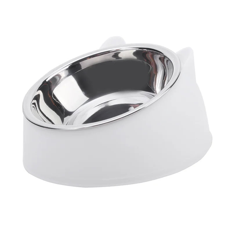🐱 Inclined Stainless Steel Cat Bowl | Anti-tip, Comfortable, and Durable ⭐ 4.8/5 (2,100+ customers)