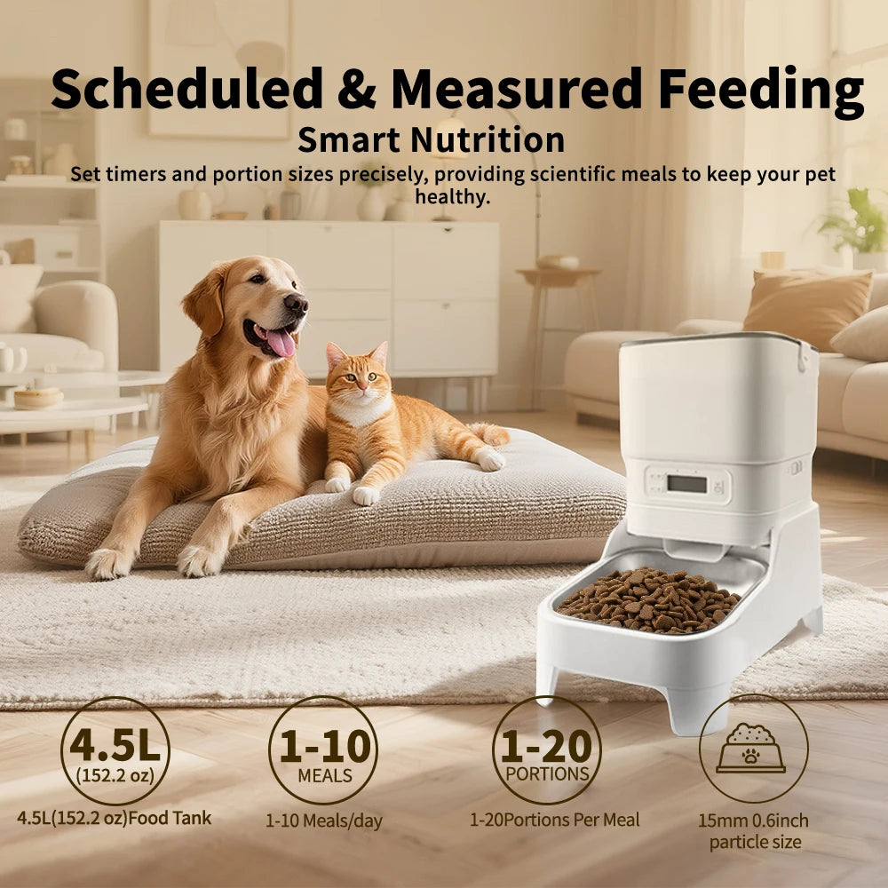 Smart Pet Feeder with 15CM Elevated Camera Tuya App Control for Busy Pet Owners FURPIPI Automatic Cats Dog Food Feeder Dispenser