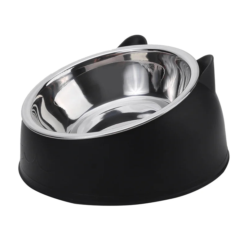 🐱 Inclined Stainless Steel Cat Bowl | Anti-tip, Comfortable, and Durable ⭐ 4.8/5 (2,100+ customers)