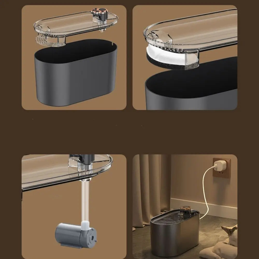 3L Pet Intelligent Water Dispenser Circulation Intelligent Cat Automatic Water Feeder USB Mute Pet Drinking Bowl Dog
