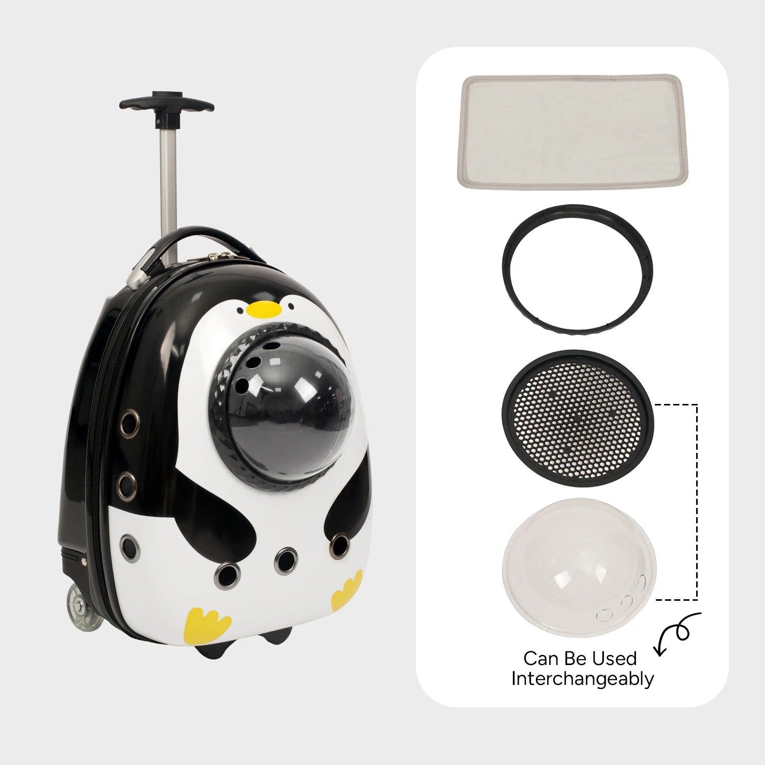 2-in-1 Cat Carrier Backpack Suitcase for Cats Dogs Small Puppy Outdoor Breathable Knapsack for Hiking Traveling