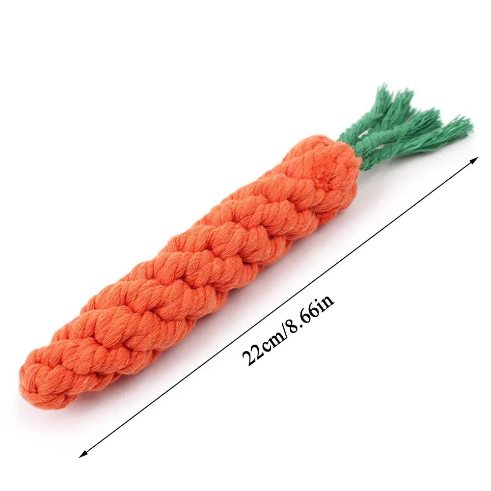 🐶 Carrot-shaped dog rope toy - Dental cleaning and entertainment