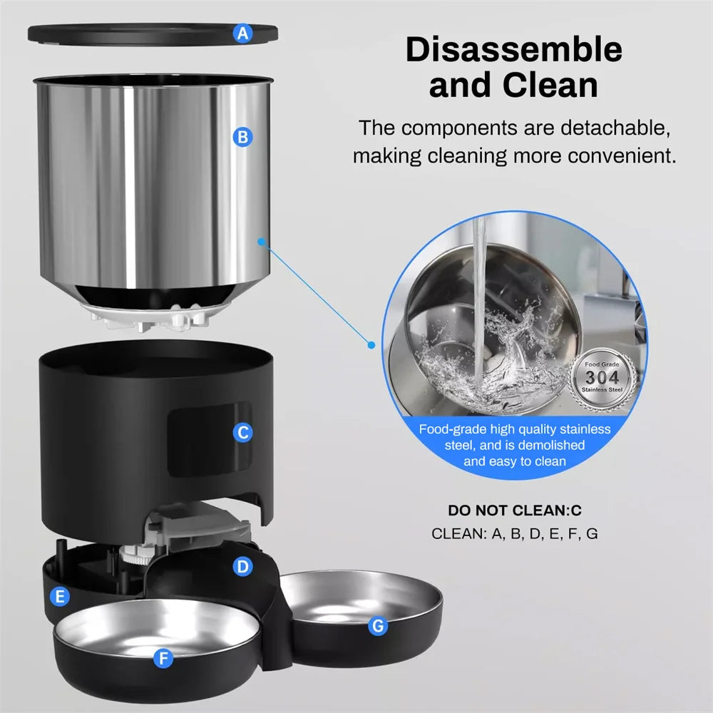 4.5L TuYa APP Automatic Pet Water Fountain Feeder Button Version Auto Cat Drink Smart Dispenser For Cats Dog Dry Food Bowl