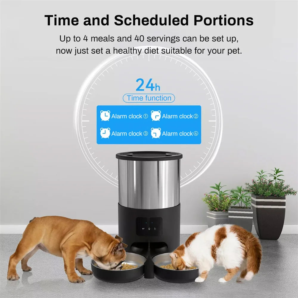 4.5L TuYa APP Automatic Pet Water Fountain Feeder Button Version Auto Cat Drink Smart Dispenser For Cats Dog Dry Food Bowl