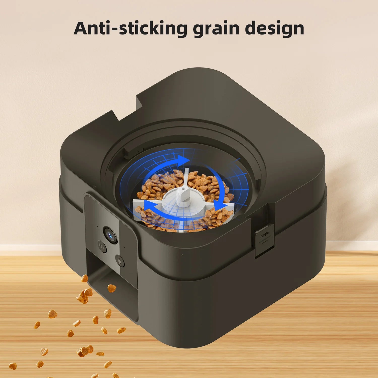 2L Automatic Pet Feeder Cat Smart Pet Feeder Wi-Fi & Camera Controlled Feeder Dog & Cat Food Dispenser Remote App (No 5V 2A plug)