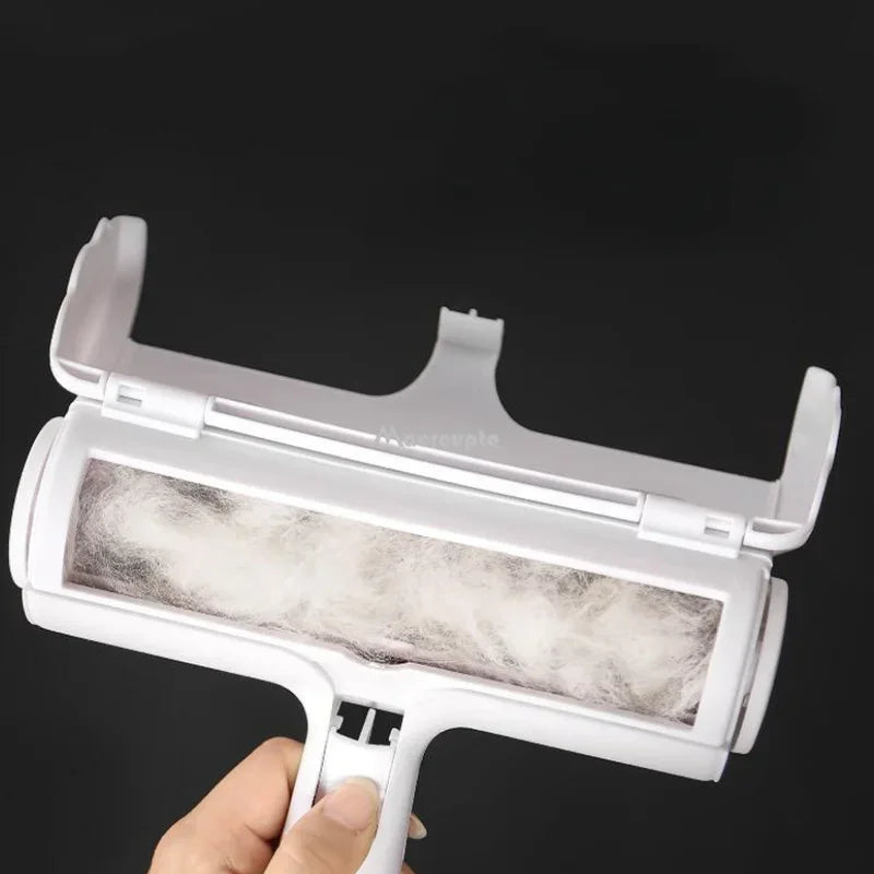Pet Hair Roller Remover Lint Brush 2-Way Dog Cat Comb Tool Convenient Cleaning Dog Cat Fur Brush Base Home Furniture Sofa Clothes