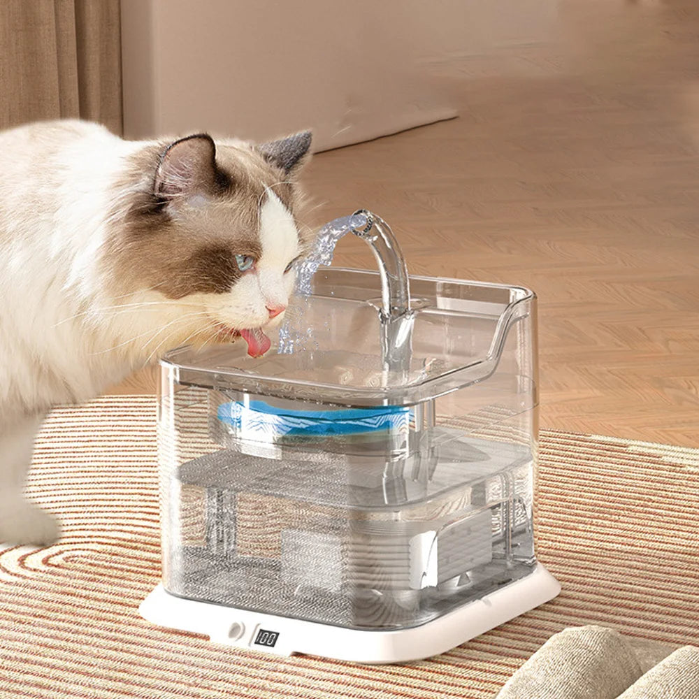 Wireless Automatic Cat Water Fountain Rechargeable 4400mah Pet Water Fountain Battery Sensor Cat Dog Drinking Dispenser Feeder