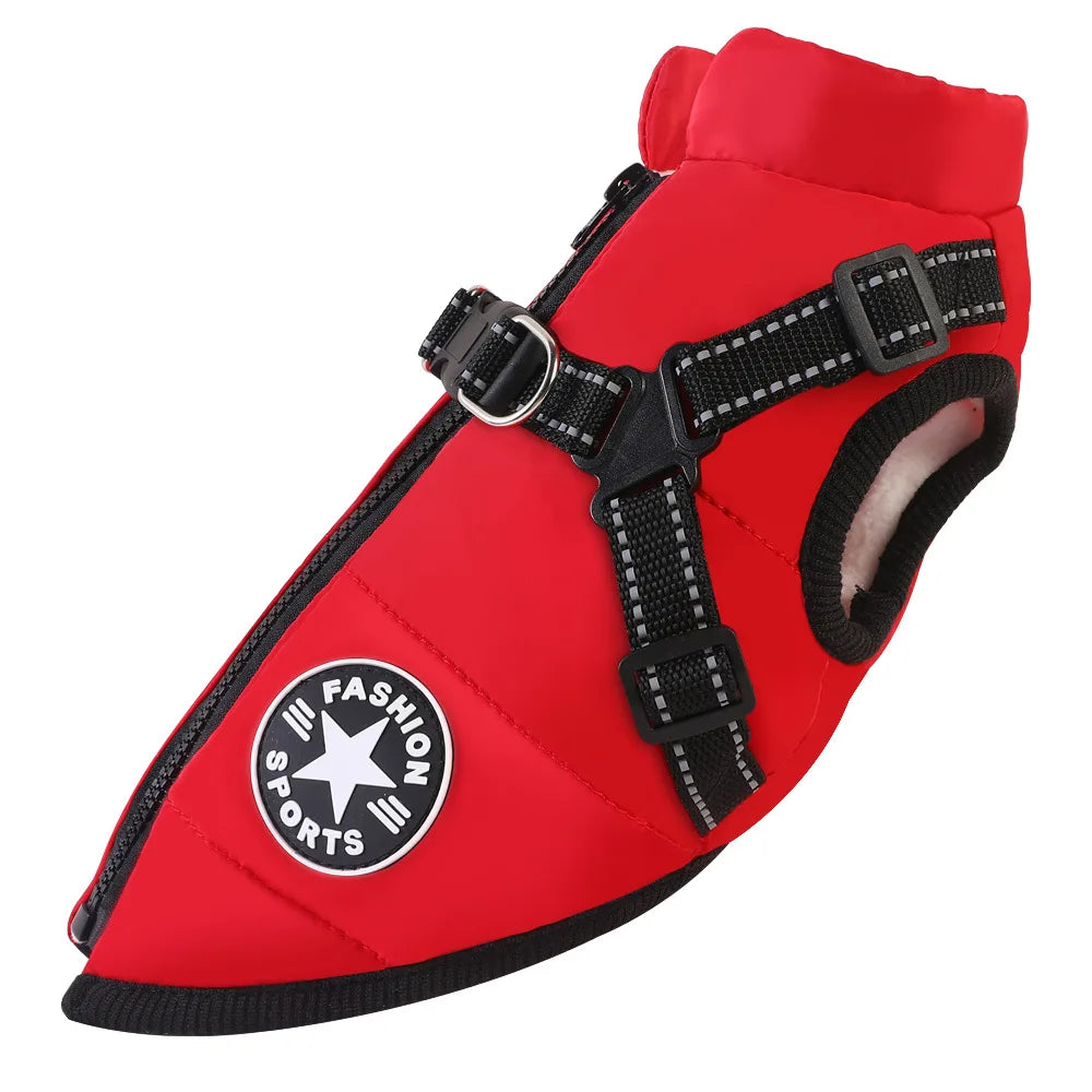 Veste chaude d'hiver pour chien avec harnais, manteau imperméable pour petit et moyen chien, Chihuahua, bouledogue français, vêtements d'extérieur pour chien