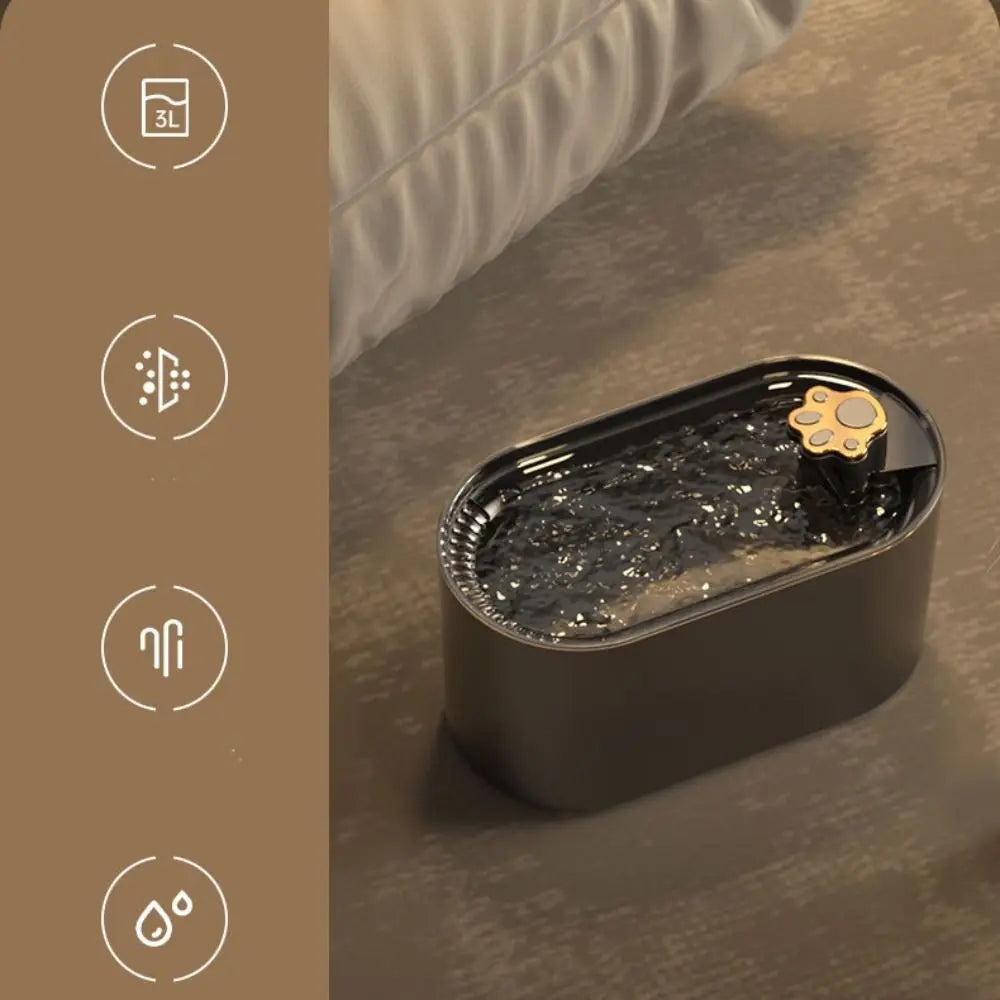 Distributeur d'eau intelligent pour animaux de compagnie 3L Circulation intelligente pour chat, abreuvoir automatique USB silencieux pour animaux de compagnie, bol d'eau pour chien